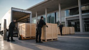 Timely delivery of exhibits to an exhibition centre in Greece